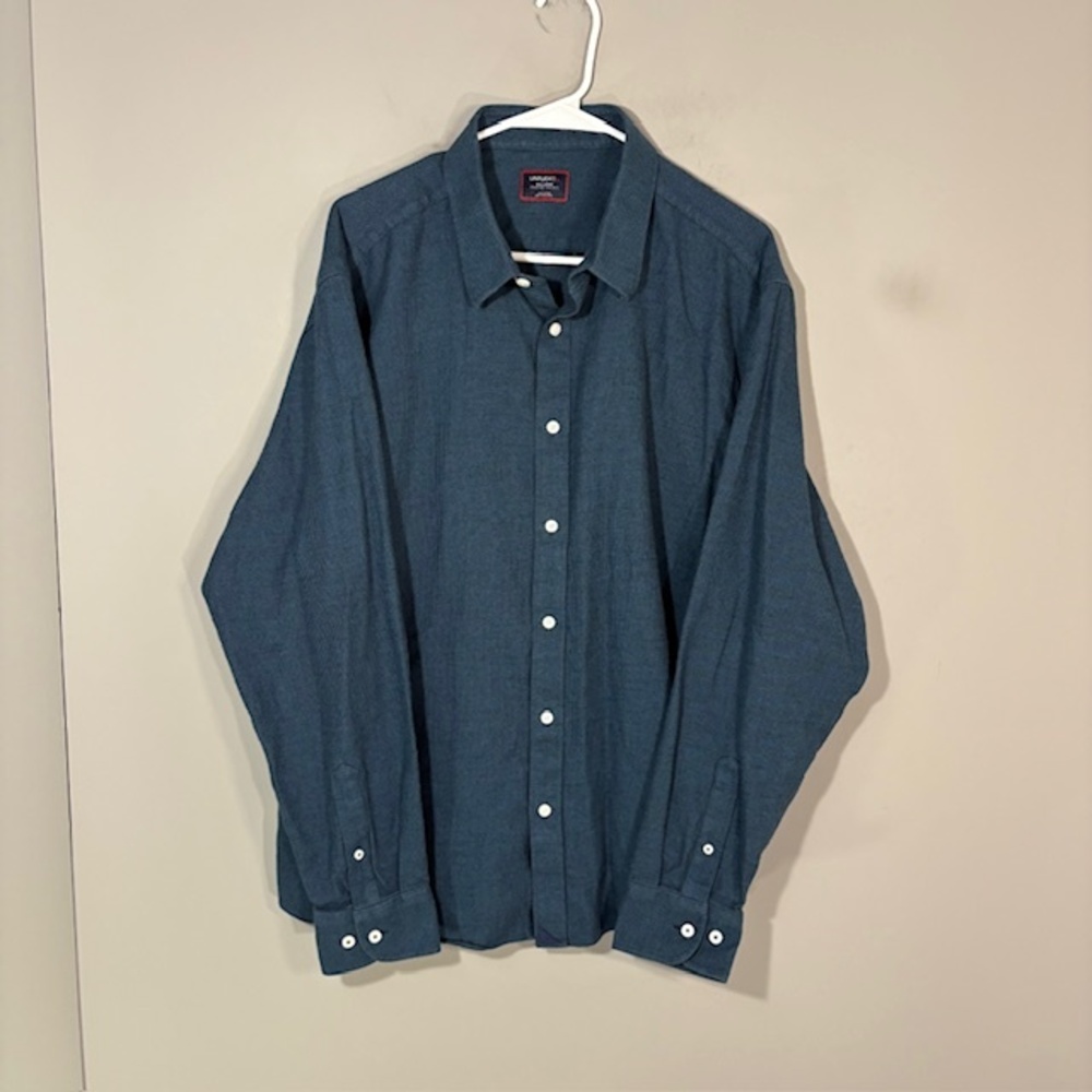 UNTUCKit Shirt Mens 2XL Blue Veneto Teal Long Sleeve Button Up Cotton Casual